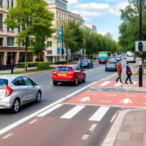 Improved road works in Mount Washington featuring speed tables and pedestrian zones.